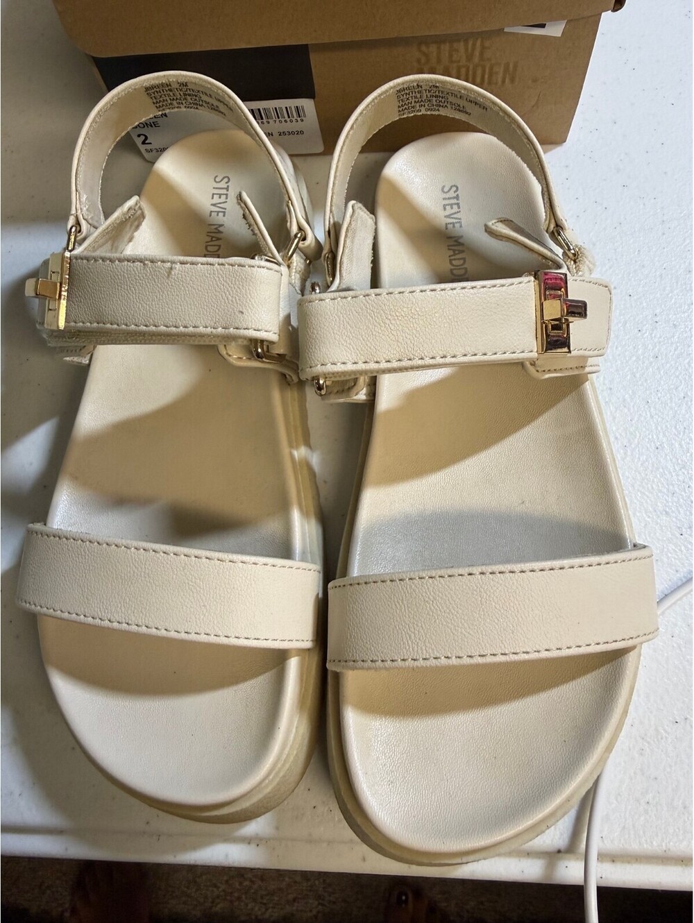 Steve Madden JBREEN Bone Sandals Size 2